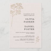 Blush Pink Baby's Breathe Wedding 招待状 (正面)