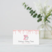 Blush Pink Bakery Mixer Glitter Drips QRコード 名刺 (スタンド正面)
