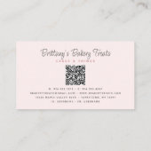 Blush Pink Bakery Mixer Glitter Drips QRコード 名刺 (裏面)
