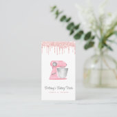 Blush Pink Bakery Mixer Glitter Drips QRコード 名刺 (スタンド正面)