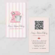 Blush Pink Bakery Mixer Stripes Pattern QRコード