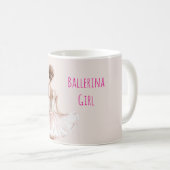 Blush Pink Ballerina Girl コーヒーマグカップ (正面右)