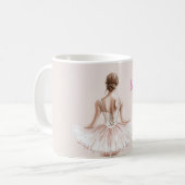 Blush Pink Ballerina Girl コーヒーマグカップ (正面左)