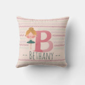 Blush Pink Ballerina Monogram B – Personalized Art クッション (裏面)