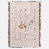 Blush Pink Ballerina Monogram C Name スローブランケット (正面縦)