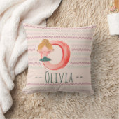 Blush Pink Ballerina Monogram O – Personalized Art クッション (ブランケット)