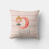 Blush Pink Ballerina Monogram O – Personalized Art クッション (正面)