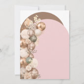 Blush Pink Baptism Girl Balloon 招待状 (裏面)