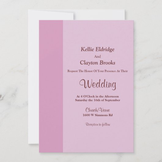 Blush Pink Bar Wedding Invitation 招待状 (正面)