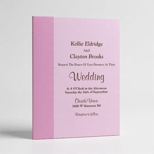 Blush Pink Bar Wedding Invitation 招待状