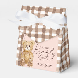 Blush Pink Bearly Wait Teddy Bear Baby Shower フェイバーボックス