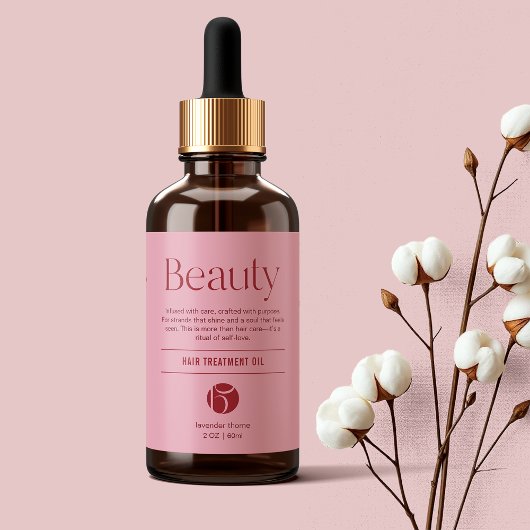 Blush Pink Beauty Bottle Product Label ラベル