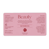 Blush Pink Beauty Bottle Product Label ラベル (正面)