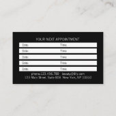 Blush Pink Beauty Salon Appointment 名刺 (裏面)