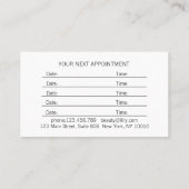 Blush Pink Beauty Salon Appointment 名刺 (裏面)