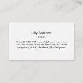 Blush Pink Beauty Salon Business Card 名刺 (裏面)