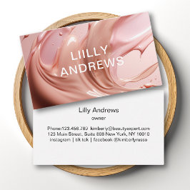 Blush Pink Beauty Salon Business Card 名刺