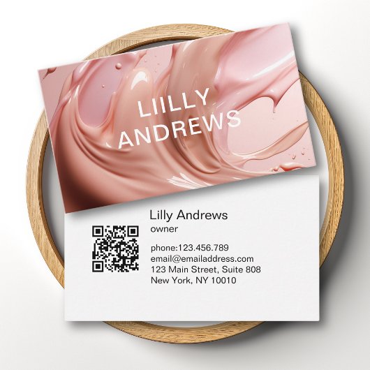 Blush Pink Beauty Salon Business Card 名刺