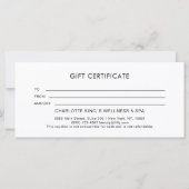 Blush Pink Beauty Salon Gift Certificate (裏面)