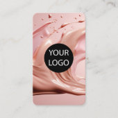 Blush Pink Beauty Salon Logo QR Code 名刺 (正面)