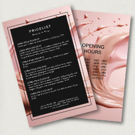 Blush Pink Beauty Salon Price List チラシ