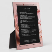 Blush Pink Beauty Salon Price List フォトプラーク (側面)
