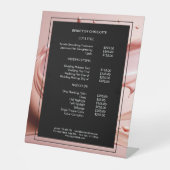 Blush Pink Beauty Salon Price List 台座サイン (正面)