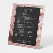 Blush Pink Beauty Salon Price List 台座サイン (正面)
