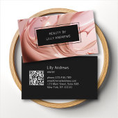 Blush Pink Beauty Salon QR Code 名刺