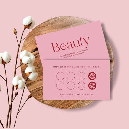 Blush Pink Beauty Service Loyalty Business Card ロイヤリティカード