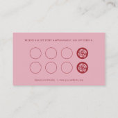 Blush Pink Beauty Service Loyalty Business Card ロイヤリティカード (裏面)