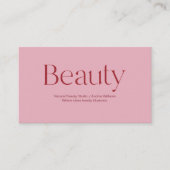 Blush Pink Beauty Service Loyalty Business Card ロイヤリティカード (正面)