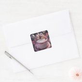 Blush Pink Birthday Cake Celebration  スクエアシール (封筒)