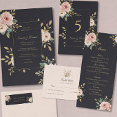 Blush Pink & Black All-In-One Wedding Invitation オールインワン招待状