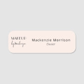 Blush Pink Black Makeup Salon 名札 (正面)