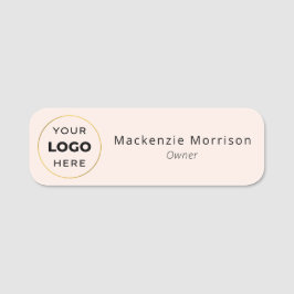 Blush Pink Black Makeup Salon Logo 名札