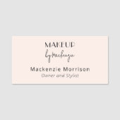 Blush Pink Black Makeup Salon Rectangle 名札 (正面)
