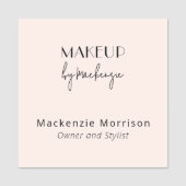 Blush Pink Black Makeup Salon Square 名札 (正面)