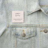 Blush Pink Black Makeup Salon Square 名札 (インサイチュ)