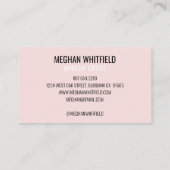 Blush Pink Black Modern Photo Makeup 名刺 (裏面)