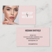 Blush Pink Black Modern Photo Makeup 名刺 (正面/裏面)