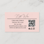 Blush Pink Black Modern Photo Makeup Business Card 名刺 (裏面)