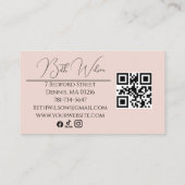 Blush Pink Black Modern Photo Makeup Business Card 名刺 (裏面)