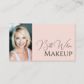 Blush Pink Black Modern Photo Makeup Business Card 名刺 (正面)