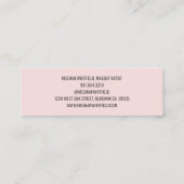 Blush Pink Black Modern Photo Makeup Mini スキニー名刺 (裏面)