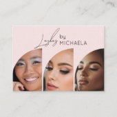 Blush Pink Black Script 3 Photo Lashes 名刺 (正面)