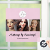 Blush Pink Black Script 3 Photo Makeup ウィンドウサイン (ホーム)