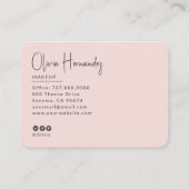 Blush Pink Black Script 3 Photo Makeup  名刺 (裏面)