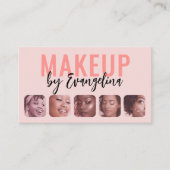 Blush Pink Black Script 5 Photo Makeup Artist 名刺 (正面)