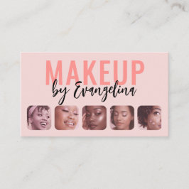 Blush Pink Black Script 5 Photo Makeup Artist 名刺